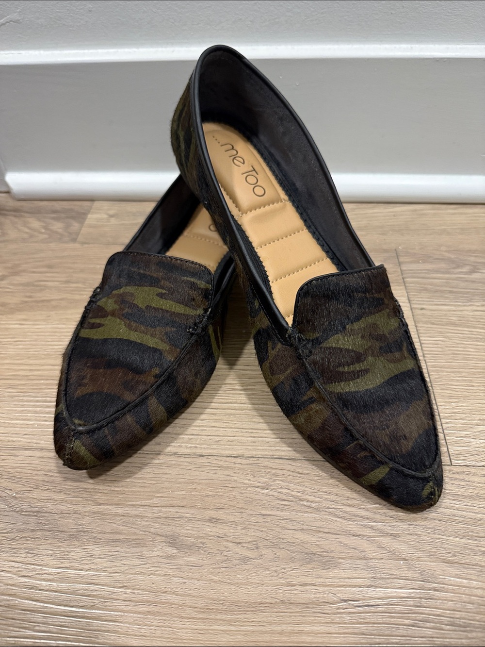 me too Camouflage Pointed Loafers - Green, Brown, Black
